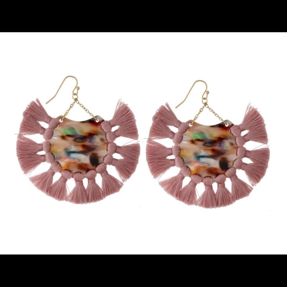 Boho Tassel Fan Earrings - Picture 2 of 5
